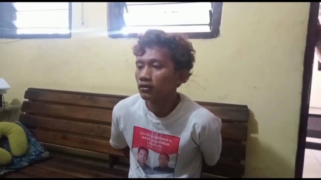 Satria pelaku pemerkosaan terhadap ibu dan adiknya sendiri di Lampung. | Foto: ist