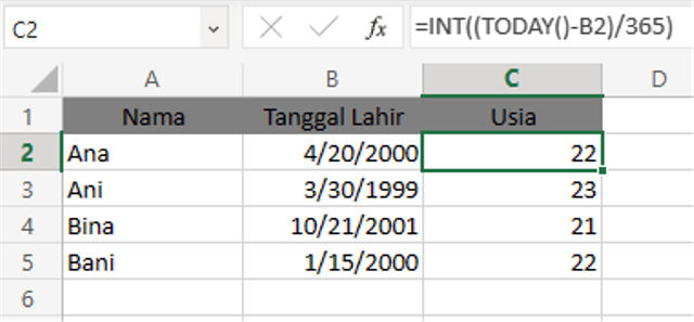 Cara Menghitung Usia Di Excel Dengan Mudah Dan Cepat | Kumparan.com