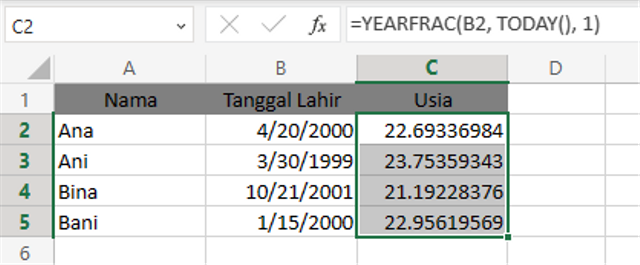 Cara Menghitung Usia Di Excel Dengan Mudah Dan Cepat | Kumparan.com