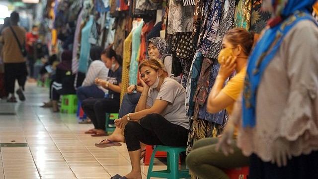 Ilustrasi pedagang batik di Pasar Beringharjo, Yogyakarta. Foto: ANTARA