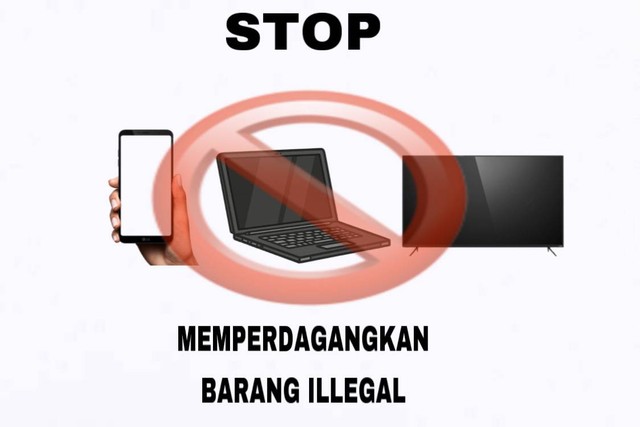 Ilustrasi larangan untuk memperdagangkan barang elektronik ilegal. Kredit foto: gambar pribadi Zulchulaefa