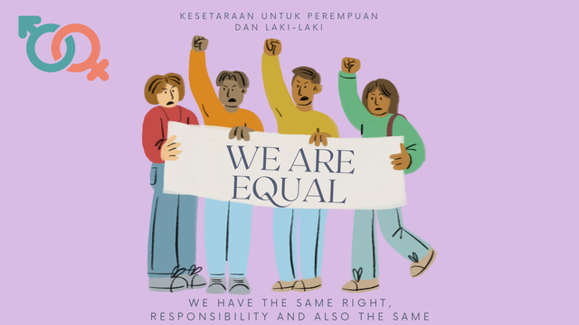 Ilustrasi gerakan kesetaraan gender: canva oleh Rachel Alevia Febriani