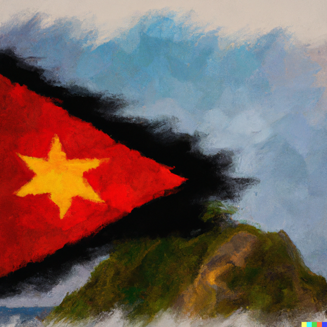Ilustrasi Bendera Timor Leste, Foto : Ayu Wulandari