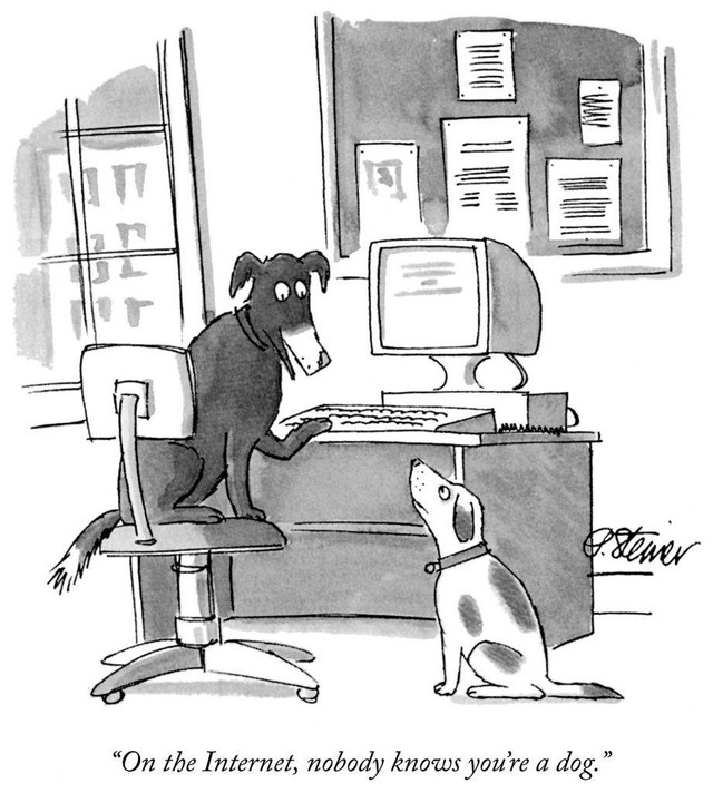 On the Internet, nobody knows you're a dog - (Wikipedia/ist.)
