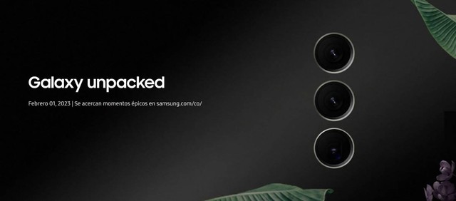 Tangkapan layar tanggal perhelatan Galaxy Unpacked yang diduga tanggal rilis Samsung Galaxy S23 Series. Foto: Screenshot situs resmi Samsung Kolombia