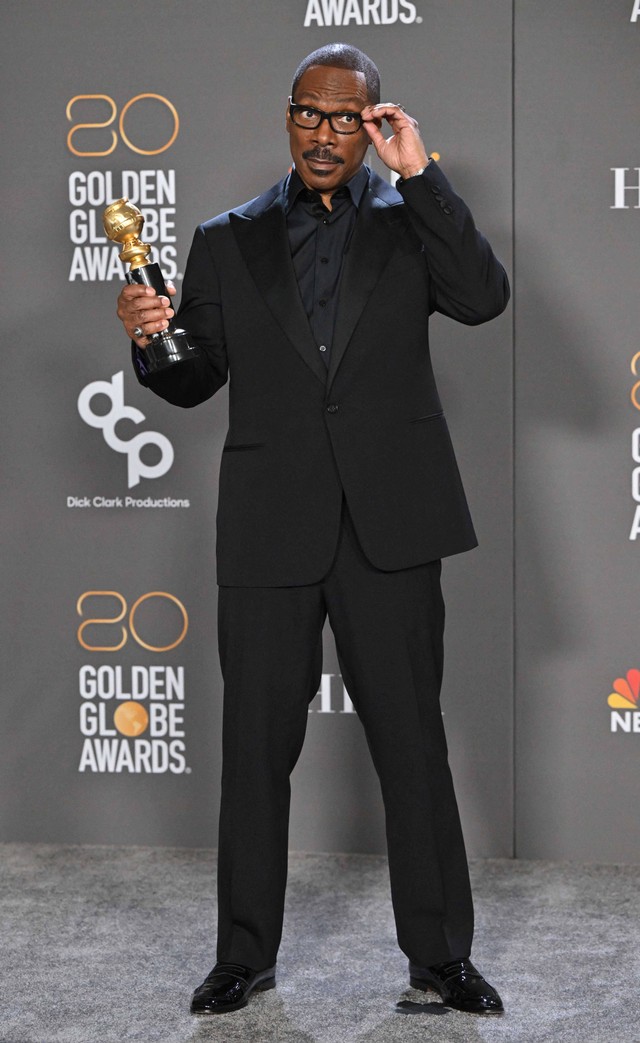 Aktor AS Eddie Murphy di acara Penghargaan Golden Globe tahunan ke-80 di hotel The Beverly Hilton di Beverly Hills, California, pada 10 Januari 2023. Foto: Frederic J. Brown / AFP