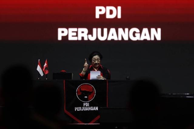 Ketua Umum PDIP Megawati Soekarnoputri saat berpidato saat HUT PDIP ke-50 yang digelar di JIExpo, Kemayoran, Jakarta Pusat pada Selasa (10/1). Foto: Dok. Istimewa