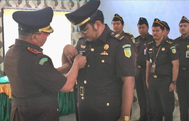 Pergantian jabatan Kepala Seksi Tindak Pidana Umum Kejaksaan Negeri Halmahera Selatan, Maluku Utara. Foto: Istimewa