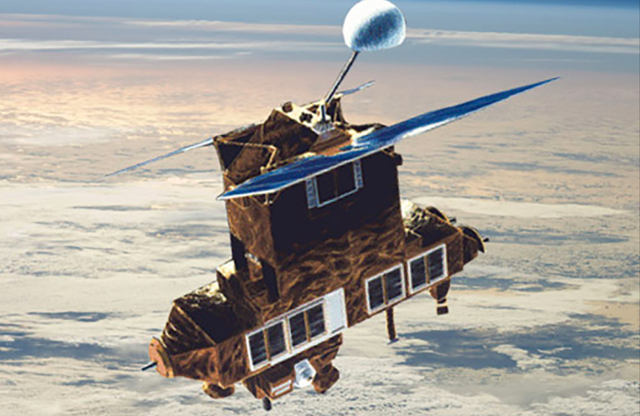 Satelit NASA bernama Earth Radiation Budget Satellite (ERBS) seberat 2.400 kilogram yang jatuh ke Bumi.  Foto: NASA