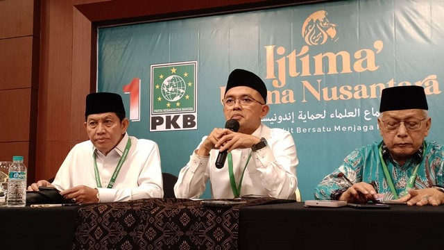 Konpers hasil Itjima Ulama Nusantara PKB, Sabtu (14/1/2023).  Foto: Paulina Herasmaranindar/kumparan