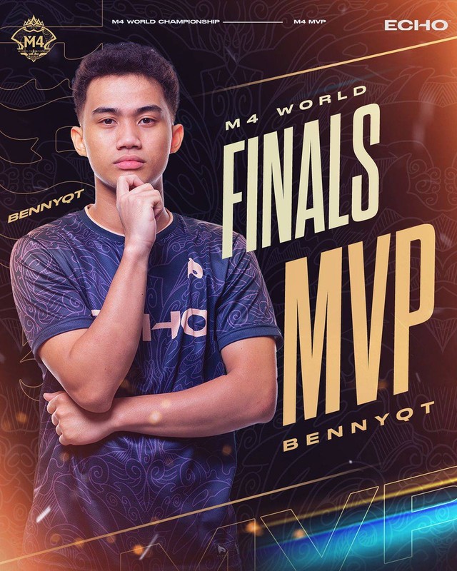 M4 World Finalis MVP, Frederic Benedict "Bennyqt" Gonzales. Foto: Instagram.com/echophilippines/