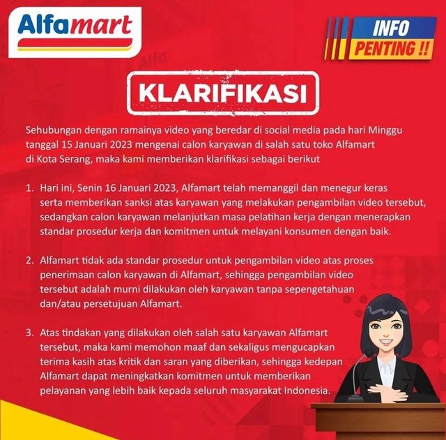 Klarifikasi Alfamart