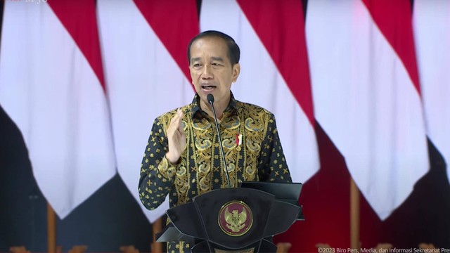 Presiden Jokowi membuka Rakornas Kepala Daerah dan FKPD se-Indonesia di SICC Sentul, Bogor, Selasa (17/1/2023). Foto: Youtube/Sekretariat Presiden