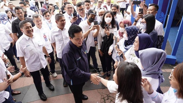Menteri BUMN Erick Thohir saat menghadiri Pelindo Forum di Ciawi, Kabupaten Bogor, Jawa Barat, Kamis (19/1/2023). Foto: Kementerian BUMN
