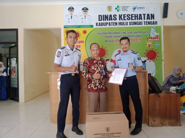 Stad Pelayanan Tahanan Rutan Barabai menerima bantuan obat-obatan dari Dinas Kesehatan Kab. Hulu Sungai Tengah