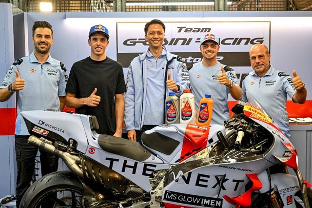 Peluncuran motor tim Gresini Racing untuk balapan MotoGP 2023. Foto: Federal Oil