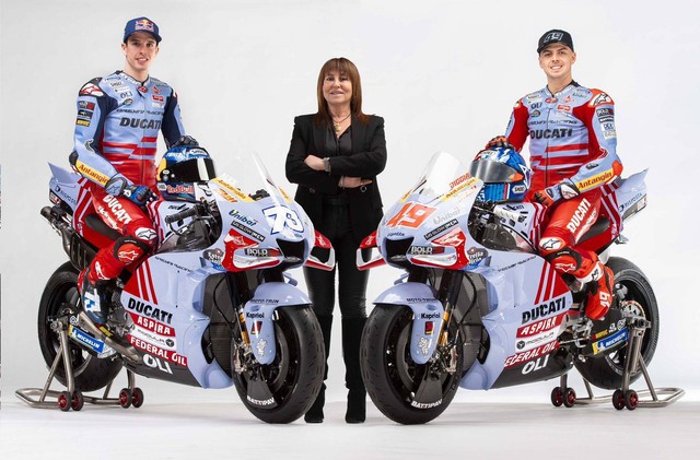 Peluncuran motor tim Gresini Racing untuk balapan MotoGP 2023. Foto: Federal Oil