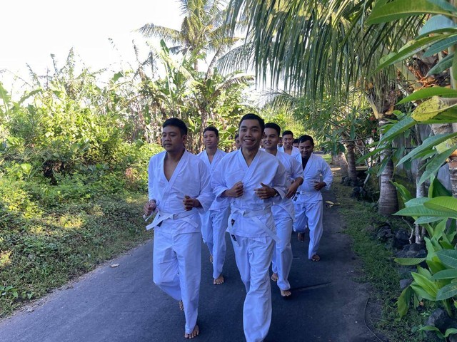 Latihan Rutin Bela Diri Kempo, Petugas Rutan Gianyar Laksanakan Lari Pagi (dokumentasi penulis)