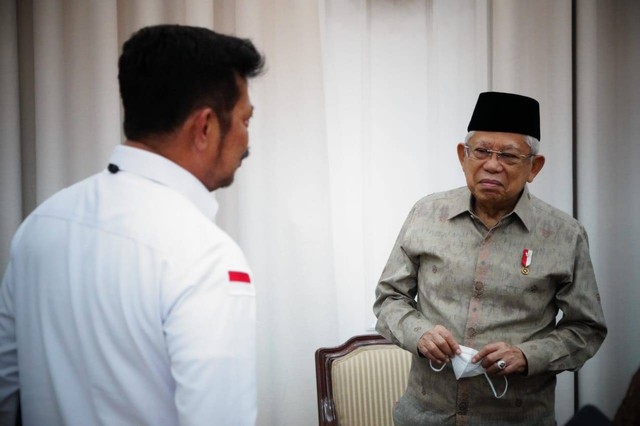 Wakil Presiden Ma'ruf Amin menerima Menteri Pertahanan Syahrul Yasin Limpo. Foto: Dok. Setwapres