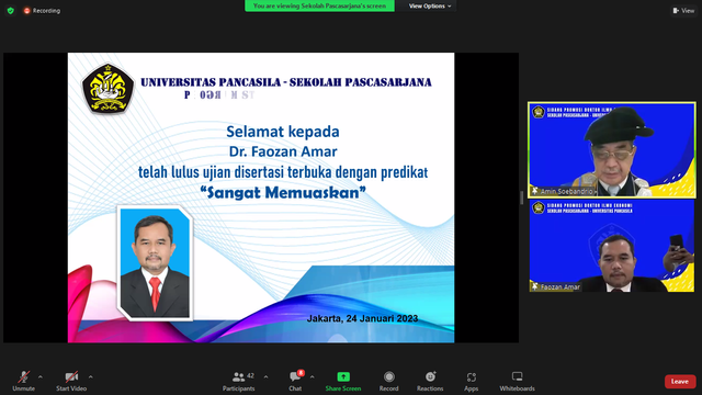 Dosen FEB Uhamka Lulus pada Sidang Doktor di Universitas Pancasila. Dokumentasi Uhamka