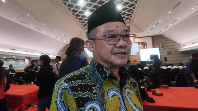 Sekretaris Umum PP Muhammadiyah, Abdul Mu'ti di Universitas Atmajaya, Jakarta, Rabu (25/1/2023).
 Foto: Jonathan Devin/kumparan