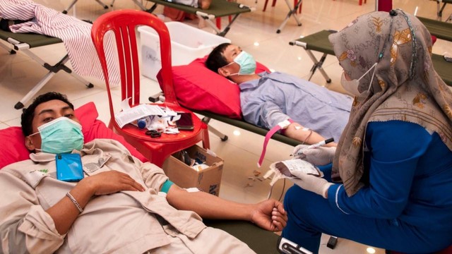 Suasana donor darah PT IMIP. Foto: Istimewa