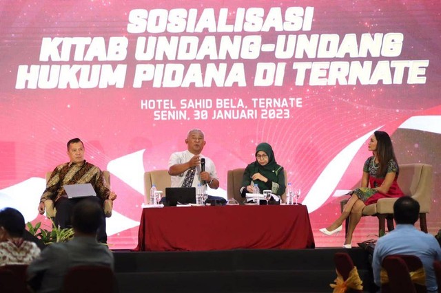 Sosialisasi KUHP baru di Hotel Sahid Bela Ternate, Maluku Utara, Senin (30/1/2023). Foto: Dok. Istimewa