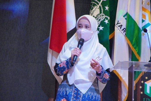 Dosen Fakultas Kedokteran Universitas Nahdlatul Ulama Surabaya (FK Unusa), dr. Merry Susanti, S.PA,. dalam Seminar Nasional dalam rangka Hari Gizi Nasional 2023, di Auditorium Lantai 9 Tower Unusa Kampus B, Selasa (31/1).