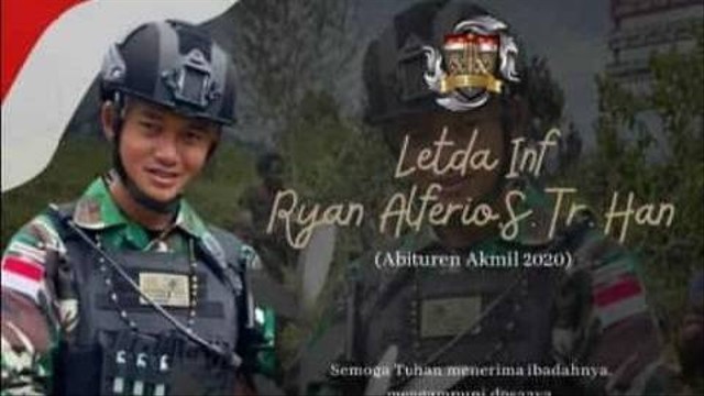 Letda Inf. Ryan Alferio S.Tr.Han, yang meninggal di Papua. Foto: istimewa