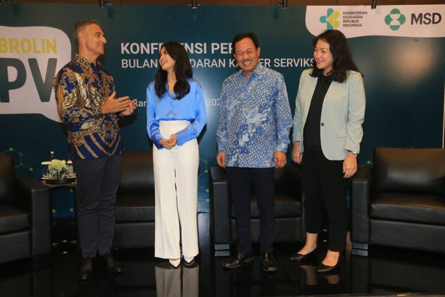 Konferensi pers kampanye #NgobrolinHPV untuk pengetahuan soal Kanker Serviks oleh Merck Sharp & Dohme (MSD) di Hotel Fairmont Jakarta, Selasa (31/1/2023). Foto: MSD