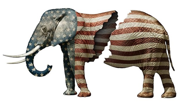 Ilustrasi Partai Republik yang terbelah. Sumber Foto: Shutterstock
