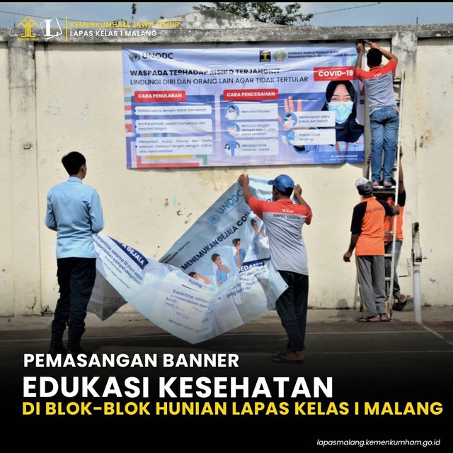  Demi Kesadaran Kesehatan, Lapas Kelas I Malang Pasang Banner Edukasi Kesehatan | dok.humas