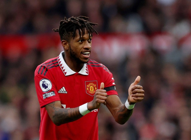 Fred dari Manchester United saat melawan Crystal Palace pada pertandingan di Old Trafford, Manchester, Inggris. Foto: Phil Noble/Reuters