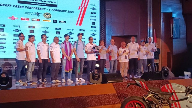 Peluncuran tim Gresini Racing untuk MotoGP 2023 di di Gedung Sapta Pesona, Jakarta, Senin (5/2/2023). Foto: Jodi Hermawan/kumparan