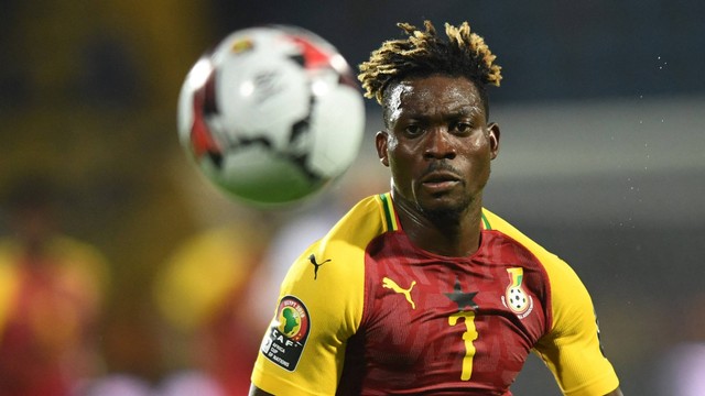 Christian Atsu saat membela Timnas Ghana. Foto: OZAN KOSE / AFP