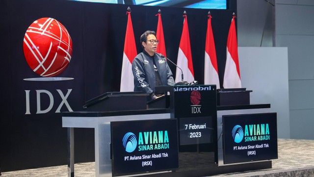 Direktur Penilaian Perusahaan Bursa Efek Indonesia (BEI) I Gede Nyoman Yetna pada IPO PT Aviana Sinar Abadi Tbk (IRSX) di Gedung BEI, Selasa (7/2/2023). Foto: Dok. BEI