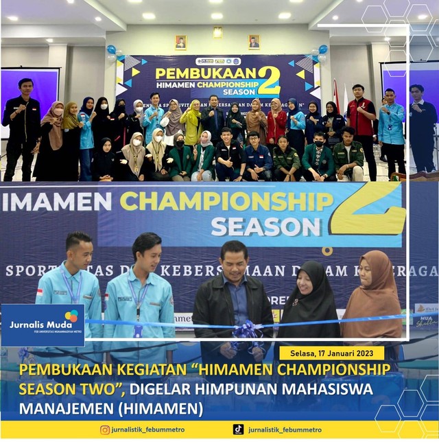 Pembukaan Himamen Championship Season two bertempat di Aula Gedung Fikom UM Metro (17/01/2023) (Sumber Gambar: Instagram jurnalistik.febummetro)