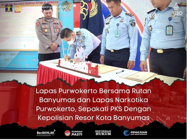 Lapas di Karesidenan Banyumas Sepakati PKS Dengan Polresta Banyumas