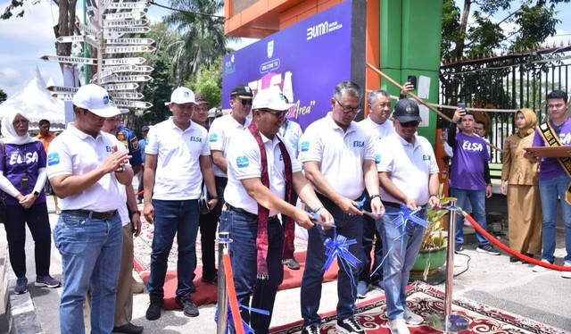 Kawasan ELSA saat diresmikan oleh Wali Kota Jambi, Syarif Fasha bersama General Manager PLN UID S2JB yang didampingi oleh SRM KKU beserta Manajer UP3 Jambi. Foto: dok PLN UP3 Jambi