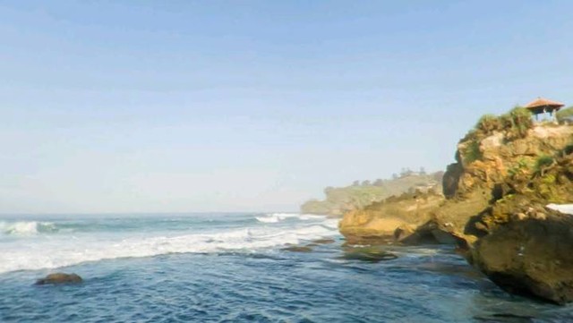 Pantai Ngrawe tempat aesthetic di Jogja, foto: Google street view