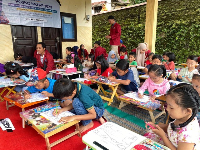 Foto Lomba Mewarnai di Desa Belik Bersama KKN-P Umsida (Dokumensi Pribadi)