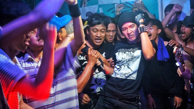 Critical Issue salah satu band yang tampil dalam ingar bingar gelaran musik punk to punk di Palembang, Sabtu (11/2) Foto: abp/Urban Id