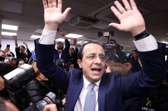 Presiden terpilih Siprus, Nikos Christodoulides. Foto: Christina Assi/AFP