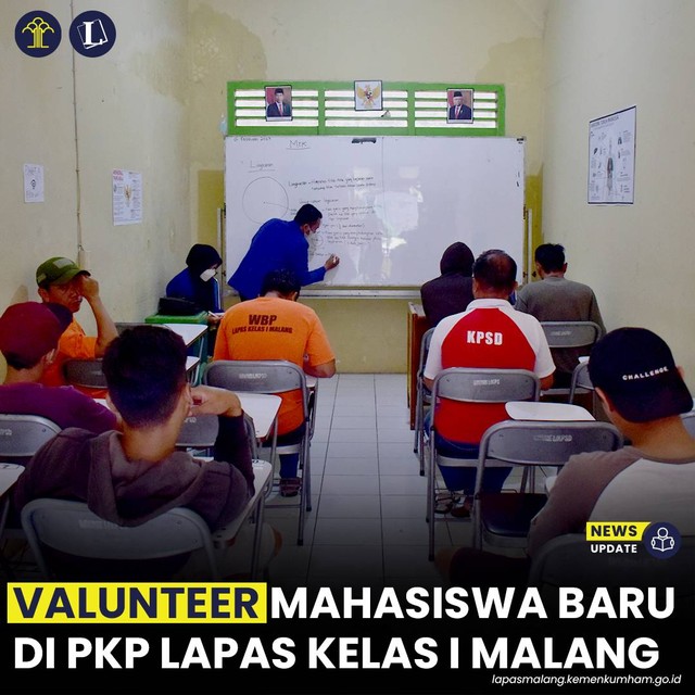 Volunteer Mahasiswa Baru di PKP Lapas Kelas I Malang | dok.humaslapas