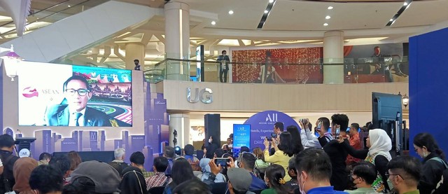 Menparekraf Sandiaga Uno saat hadir secara virtual di acara pameranCity of ALL. Foto-foto: Masruroh/Basra