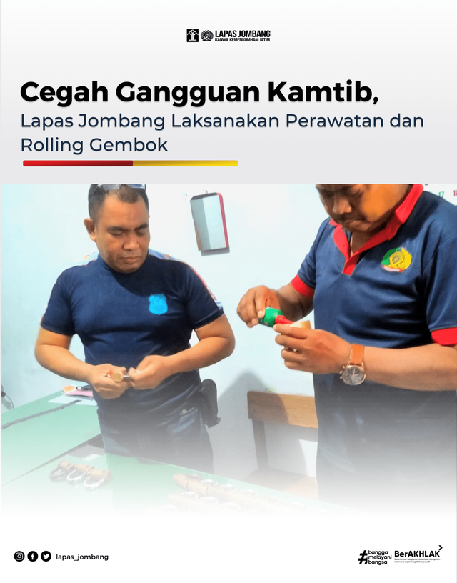 Cegah Gangguan Kamtib, Lapas Jombang Lakukan Perawatan Gembok