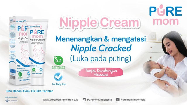 PUREMOM Nipple Cream untuk bantu mencegah dan mengatasi luka atau lecet puting. Foto: dok. PUREMOM