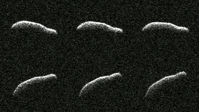 Hasil foto radar astroid 2011 AG5 oleh Goldstone Solar System. Foto: NASA/JPL-Caltech
