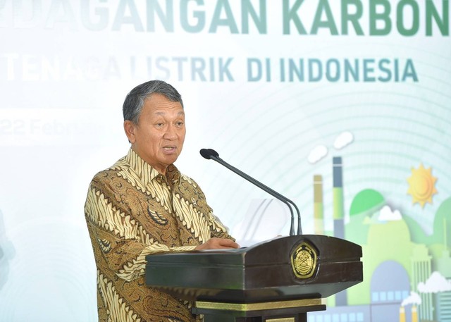 Menteri ESDM Arifin Tasrif resmi luncurkan perdagangan karbon subsektor pembangkit listrik, Rabu (22/2/2023). Foto: Kementerian ESDM