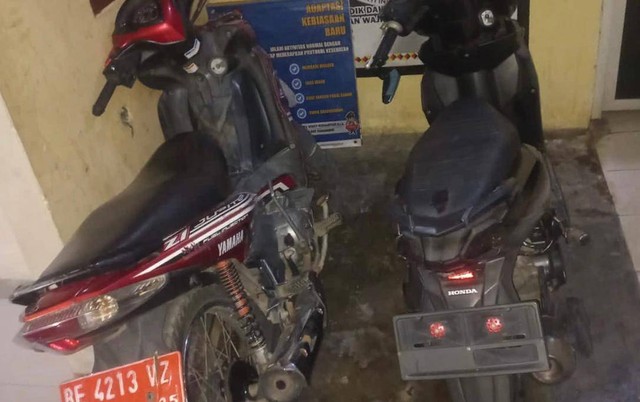 Barang bukti sepeda motor yang berhasil diamankan. | Foto: Dok Polres Tanggamus